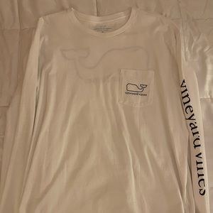 Vineyard Vines Mens White Long Sleeve Whale Logo